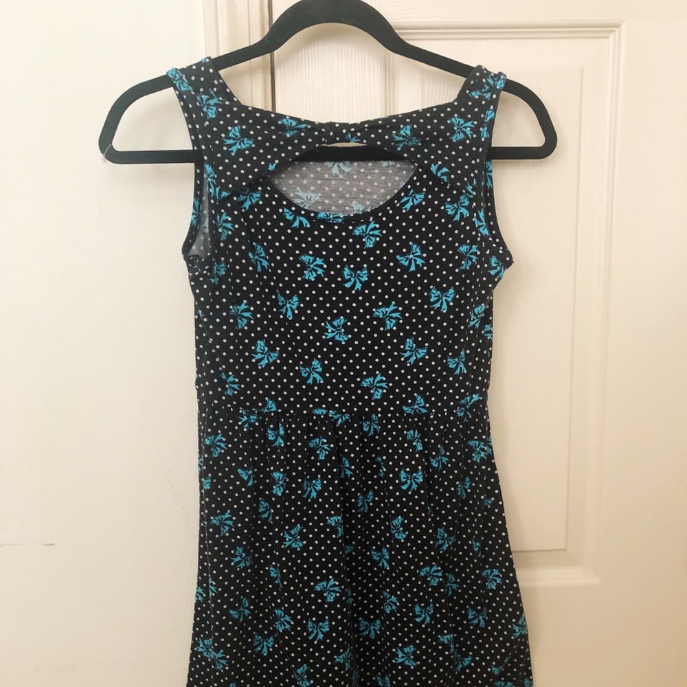 Juniors Xhilaration Polka Dot Bow dress with bow